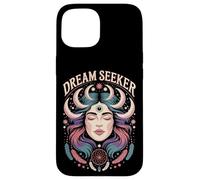 Dream Seeker Moon Magic Stars Mystic Woman Feathers Case for iPhone 15