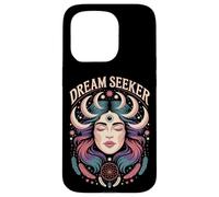 Dream Seeker Moon Magic Stars Mystic Woman Feathers Case for iPhone 15 Pro