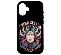 Dream Seeker Moon Magic Stars Mystic Woman Feathers Case for iPhone 16