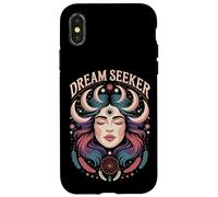 Dream Seeker Moon Magic Stars Mystic Woman Feathers Case for iPhone X/XS
