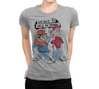 Dream Shirts Bugs and Taz - Kickin` it Old School T-Shirt, Women`s Tee(X-Large)