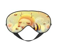 Dream Sleep Young Bees Print Sleep Mask with Adjustable Strap, Comfortable Eye Cover for Travel, Yoga, Napping, Sleeping & Relaxation