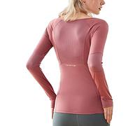 DREAM SLIM Women Long Sleeve Workout Shirts Girls Stretchy Slim Fit Yoga Gym Tops Mesh Back Running Sports Shirts …, Pink, XL