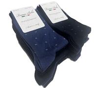 DREAM SOCKS 6 Pairs Men's Short Socks Mid Calf Cotton Scotland Thread Stretch Socks Very Light Made in Italy Hand Tied, 6 x sets. CARRES, 39-42