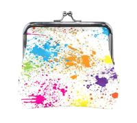 Dream Splash Leather Coin Purse for Women Small Wallet with Lock Vintage Clasp Pouch for Cards Compact Travel Wallet Cute Clutch Change Purse