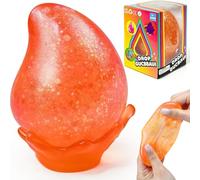 Dream Squishy Drop Squishy Stress Ball,Water Drop Fidget Stress Ball,Ice Squishys Stress Cube-Drop Malt Sugar Balls Sensory for Relief Anxiety (Orange)