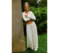 Dream State Printed Wide-Leg Pants by Intimately at Free People in Ivory Combo, Size: Medium - female