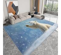 Dream Style Living Room Area Rug 100 x 160 cm, Soft Animal Polar Bear Cub Low Pile Carpet - Washable Non-Slip Rug for Bedroom Kitchen Nursery Dorm Kids Room Bedside Carpet