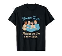 Dream Team Book Graphic Always on The Same Page T-Shirt