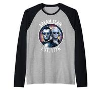 Dream Team Est. 1776 Lincoln Washington Patriotic Raglan Baseball Tee