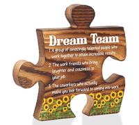 Dream Team Puzzle Desk Sign for Coworkers Friends Employees, Fun Appreciation Gift for Women Men, Office Decor for Work Anniversary Birthday Promotion Retirement Celebration - FSE358