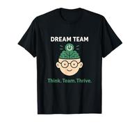 Dream Team Think Team Thrive Cartoon Brain Graphic T-Shirt
