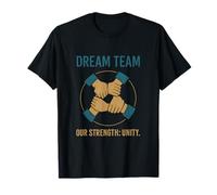 Dream Team Unity Circle Hands Graphic Teal Gold T-Shirt