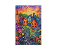 Dream Town 3D Printed Canvas Wall Art, Vibrant Decor, Water-Resistant nan