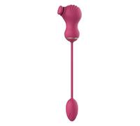 Dream Toys Essentials Flexible Dual Stimulator and Vibrating Egg Pink Vibrator 9 x 5.5 x 3.1 cm