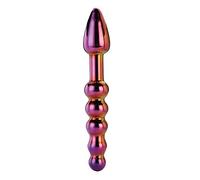Dream Toys Glamour Glass Ridged Anal Dildo Multicolor 18.5 cm