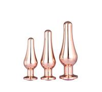 Gleaming Butt Plug Set Rose Gold 3 Pieces