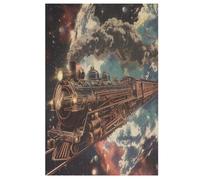 Dream Train 1000 Piece Wooden Jigsaw Puzzle- Brain Teaser Game for Adults & Children Educational Activities Jigsaws Puzzles （78×53cm）