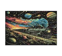 Dream Train 1000 Piece Wooden Jigsaw Puzzles for Adults & Kids - Puzzle for Teens （75×50cm）