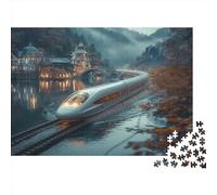 Dream Train Jigsaw Puzzles Puzzles for Adults Kids. 1000 Piece Whimsical Challenge Toy Educational Game Home Decoration for Adults& Kids Age 14 Years Up 1000pcs (75x50cm)