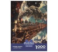 Dream Train Jigsaw Puzzles Puzzles for Adults Kids. 1000 Pieces Whimsical Challenge Toy Educational Games Home Decoration for Educational Games Gifts 70x50cm/1000pcs