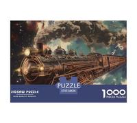 Dream Train 。 Puzzle - Fully Interlocking & Randomly Shaped 1000 Piece 。 Puzzles Age 12+ for Adults - Durable Adult 。 Puzzles for The Whole Family 38x26cm/1000pcs