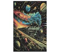 Dream Train Puzzles 1000 Pieces Wooden Jigsaw Puzzle for Adults Brain Exercise Challenge Game Gift for Kids Children Jigsaws 78×53cm