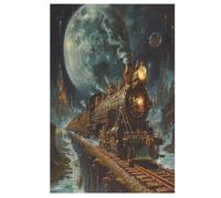 Dream Train Wooden Jigsaws Puzzles for Adults 1000 Jigsaw Puzzle, Decompressing Intellectual Educational Toy for Kids （78×53cm）