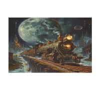 Dream Train Wooden Jigsaws Puzzles for Adults 1000 Jigsaw Puzzle, Decompressing Intellectual Educational Toy for Kids （75×50cm）