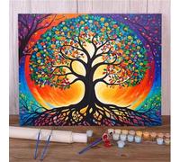 Dream Tree Paint by Number for Adults,with Framed DIY Oil Painting Kits on Canvas with Paint Brushes and Acrylic Pigment Art Painting for Home Decor Gift 60x75 cm