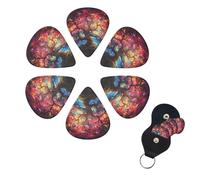 Dream Tree Print Guitar Picks Set of 6 with Storage Box Organizer for Custom Guitars for Men and Women, Guitar Accessory, Ukulele for Acoustic Guitar and
