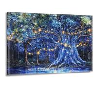 Dream Trees Pattern Paint by Numbers for Adults Including Acrylic and Brushes, DIY Art Painting Craft Kits, Hobbies for Adults Women, Oil Painting Kit Without Frame, Home Wall Decor 32x44in L-g-338