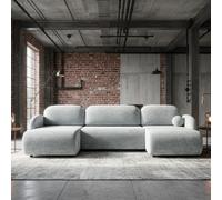 Dream U Lc+2R+Lc Spacious Corner Sofa Bed With Storage Light Grey