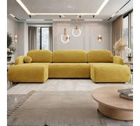 Dream U Lc+2R+Lc Spacious Corner Sofa Bed With Storage Mustard