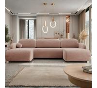 Dream U Lc+2R+Lc Spacious Corner Sofa Bed With Storage Pink