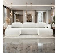 Dream U Lc+2R+Lc Spacious Corner Sofa Bed With Storage White