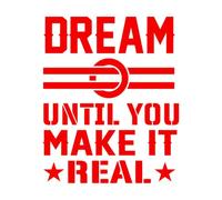 Dream Until You Make it Real Motivational Wall Stickers 49.2x60.1cm Self Adhesive Red