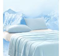 Dream Valley® Outlast® Deepsleep Cooling Comforter, Twin Size, NASA-Grade Space Technology Cooling Blanket for Hot Sleepers Night Sweats, Q-Max > 0.45 Aerocool™ Breathable, Ice Blue, 68"x90"