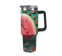 Dream Watermelon 40 Oz Tumbler with Handle And Straw Stainless Steel Insulated Water Bottle Reusable Car Thermal Cup Personalized Travel Coffee Mug for Women Men