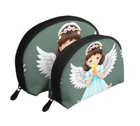 Dream Watermelon Moon Cosmetic Bag, Travel Makeup Pouch, Portable Waterproof Cosmetic Pouch for Girls Women., Cute Little Angel, One Size