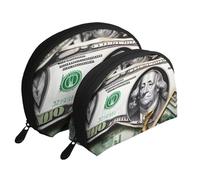 Dream Watermelon Moon Cosmetic Bag, Travel Makeup Pouch, Portable Waterproof Cosmetic Pouch for Girls Women., Banknote Patterns, One Size