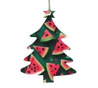 Dream Watermelon Patterned Wooden Ornaments, a Set of 6 Decorations, Suitable for Hanging on Christmas Trees and fireplaces.