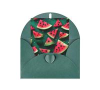 Dream Watermelon Printed Dark Green blank greeting card with envelope and matching stickers, suitable for birthday, thank you