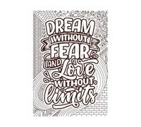 Dream Without Fear and Love Without limit's Heart Quotes Adult Design Anxiety Relief Wall Stickers 50.4x71.3cm Wall beautification Coffee