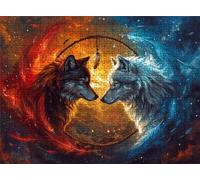 Dream Wolf Puzzle - 5000 Piece Jigsaw Puzzles for Adults - The Back Features Printed Letter Guides - The Pieces fit Together Snugly - Wooden Puzzles for Adults - Gifts Family 61.6 X 41.5 Inch s7h-624