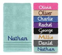 Dream Zone Personalised Embroidered Towels Set ANY NAME | Face Cloth | Hand Towel | Bath Towel | Bath Sheet | Beach Swimming Towel | Supreme 100% Egyptian Cotton 550GSM (Bath Towel, Aqua)