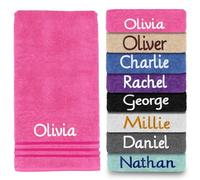 Dream Zone Personalised Embroidered Towels Set ANY NAME | Face Cloth | Hand Towel | Bath Towel | Bath Sheet | Beach Swimming Towel | Supreme 100% Egyptian Cotton 550GSM (Bath Sheet, Pink)