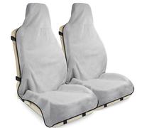 DREAMANIA Waterproof Seat Cover Towel, 2PCS Premium Sweat Carseat Protector, Perfect for Universal Anti-Slip Car Truck SUV Seat, Great for Surfing Yoga Gym Workout, Gray