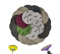 DreamAug 24pcs 3" Round Silicon Carbide Sandpaper, 75mm Hook and Loop Sand Discs, Wet and Dry, for Metal, Wood, 1000/1500/2000/3000/4000/5000 Grit