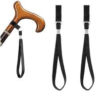 DreamAug 2pcs Walking Stick Wrist Straps - Black Nylon Wrist Loops for Canes & Crutches, Enhanced Support for Hiking, Elderly & More（Fits outer circles of 15mm-25mm in diameter）